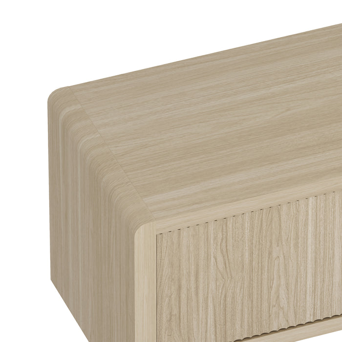 Mobile TV Lukkodso con 2 Ante e Vano Centrale Aperto 150x40x40 cm Effetto Rovere [en.casa]