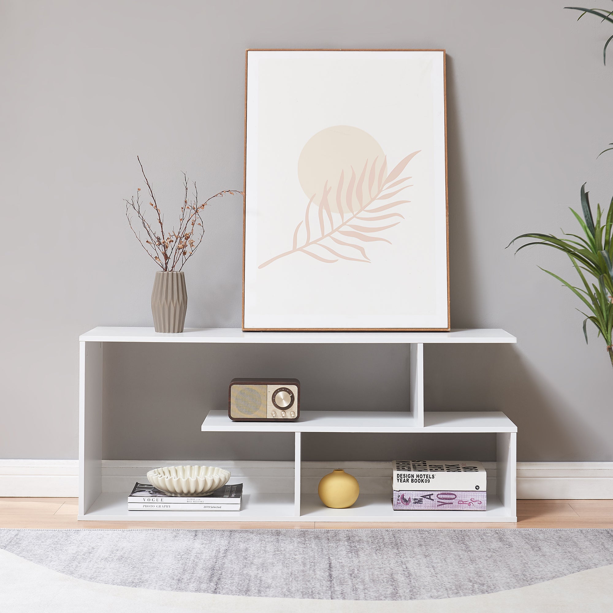 Mobile Porta TV Anän Scaffale Espositore 100 x 30 x 42 cm - Bianco [en.casa]