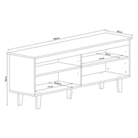 Mobile TV Stenløse Armadio Basso 58 x 150 x 38 cm Grigio chiaro [en.casa]