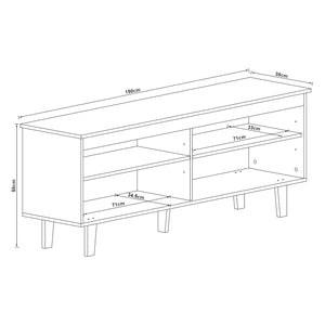 Mobile TV Stenløse Armadio Basso 58 x 150 x 38 cm Grigio chiaro [en.casa]