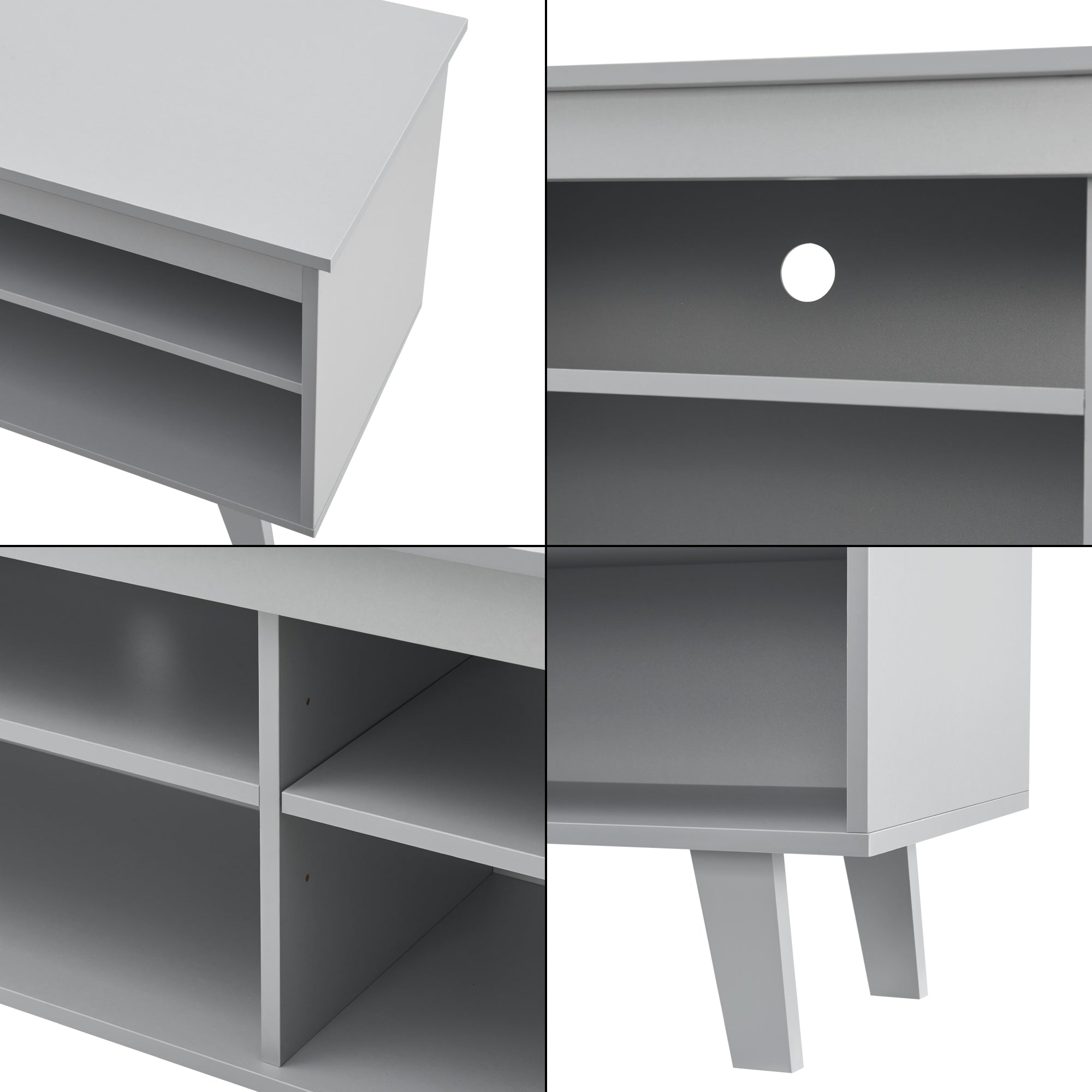 Mobile TV Stenløse Armadio Basso 58 x 150 x 38 cm Grigio chiaro [en.casa]