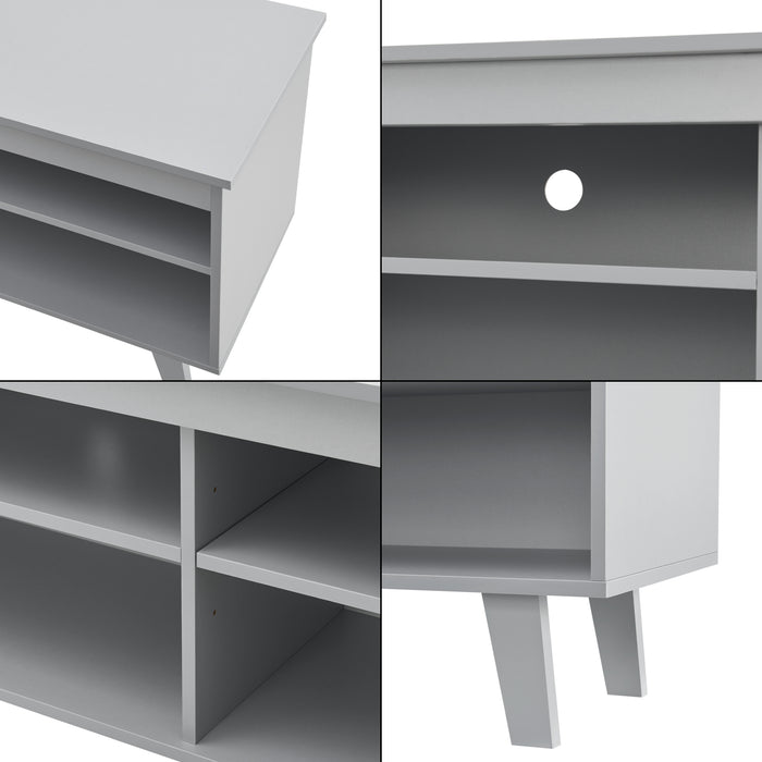 Mobile TV Stenløse Armadio Basso 58 x 150 x 38 cm Grigio chiaro [en.casa]