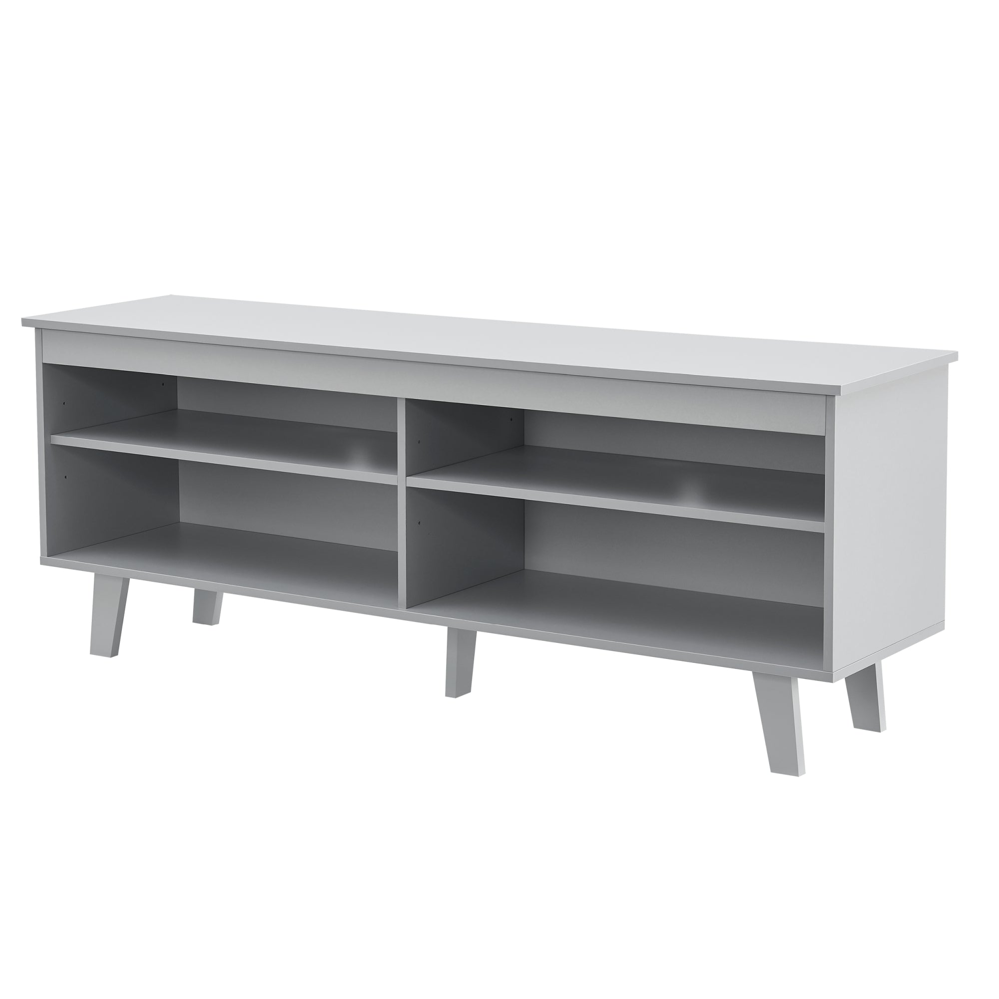Mobile TV Stenløse Armadio Basso 58 x 150 x 38 cm Grigio chiaro [en.casa]