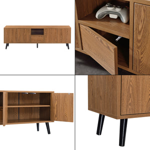 Mobile Porta TV con 5 Ante e 1 Scomparto, Apertura Push-to-Open Mobiletto Multiuso per Camera/Ufficio Armadietto su