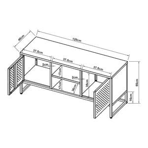 Mobile TV Janakkala a 2 Ante in Acciaio - Nero [en.casa]