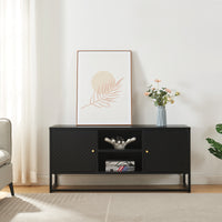 Mobile TV Janakkala a 2 Ante in Acciaio - Nero [en.casa]