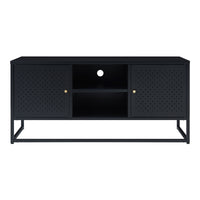 Mobile TV Janakkala a 2 Ante in Acciaio - Nero [en.casa]