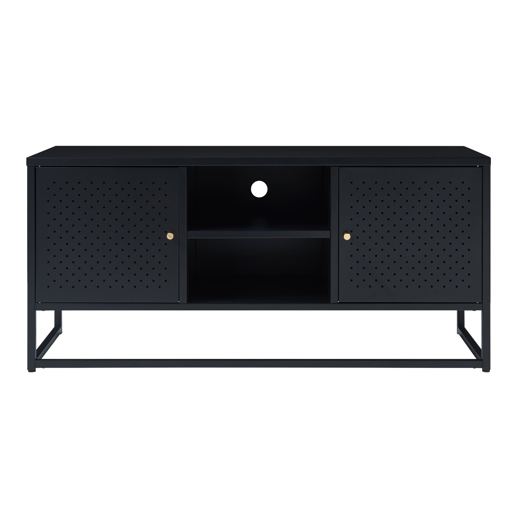 Mobile TV Janakkala a 2 Ante in Acciaio - Nero [en.casa]