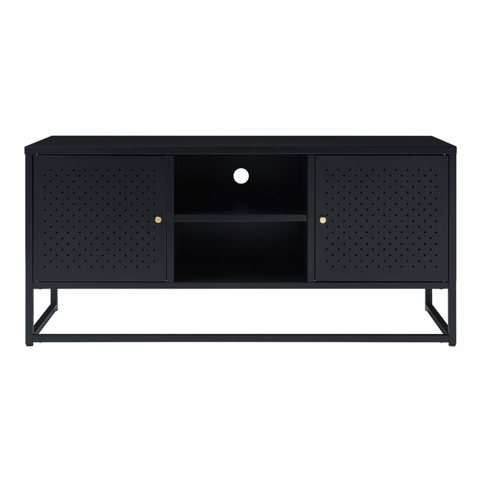 Mobile TV Janakkala a 2 Ante in Acciaio - Nero [en.casa]