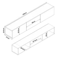 Mobile TV 180 x 31 x 295 cm bianco 03_0007875