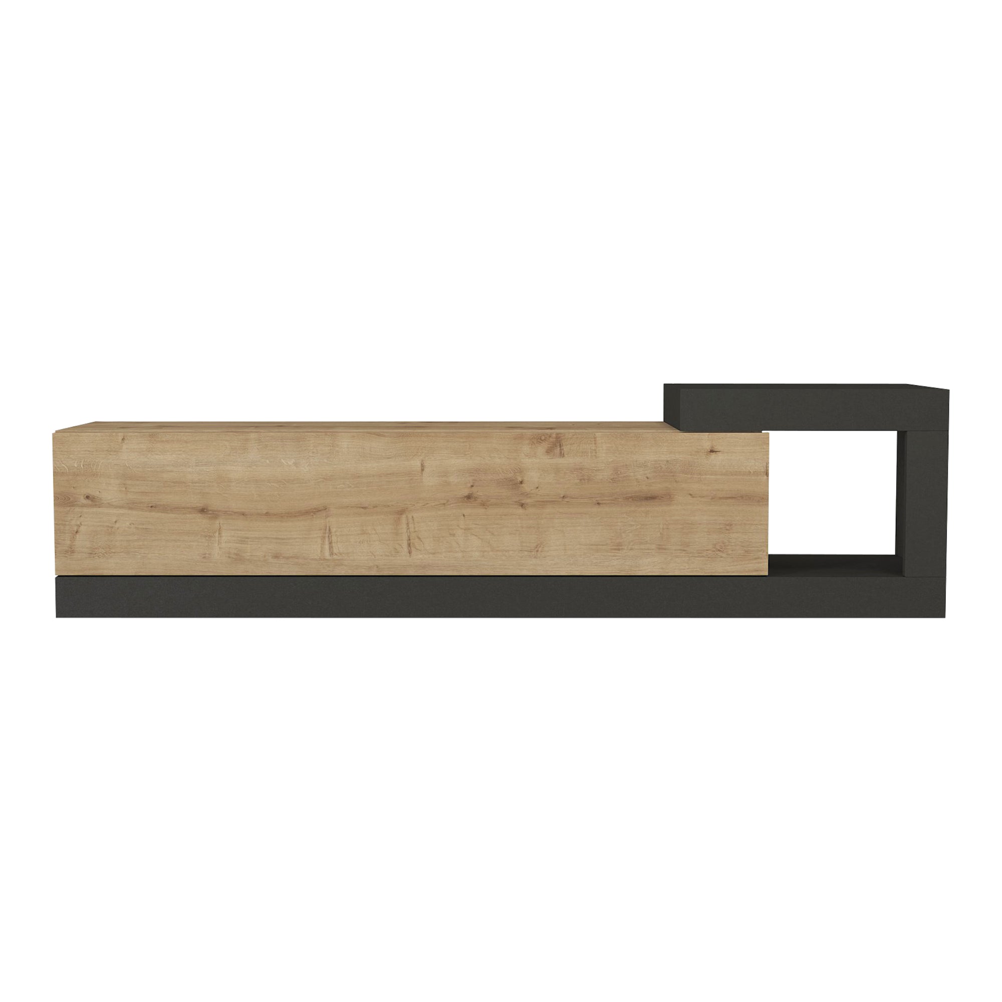 Mobile TV Sospeso 150 x 29,5 x 38,5 cm Mobile Porta TV a Parete Supporto TV a Muro con Anta a Ribalta e Scomparto