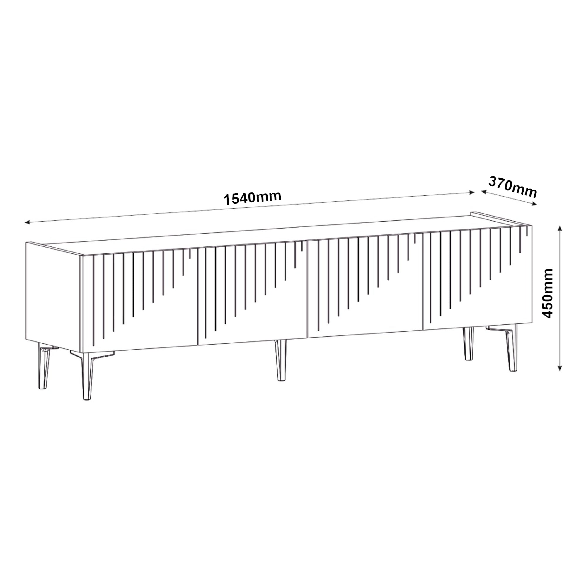 Mobile Porta TV 'Oppdal' Bianco / Effetto Marmo Nero [en.casa]