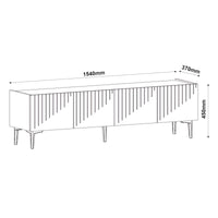 Mobile Porta TV 'Oppdal' Bianco / Effetto Marmo Nero [en.casa]