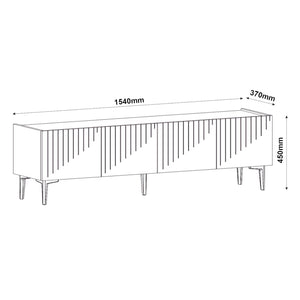 Mobile Porta TV 'Oppdal' Bianco / Effetto Marmo Nero [en.casa]