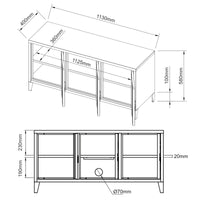 Mobile TV 'Kotka' a 3 Ante - Armadietto Basso in Acciaio - Bianco [en.casa]