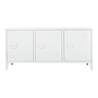 Mobile TV Kotka con 3 Ante Acciaio Bianco [en.casa]