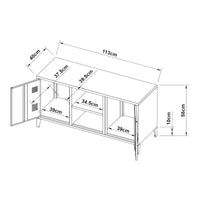 Mobile TV Kotka con 2 Ante Acciaio Bianco [en.casa]