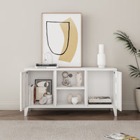 Mobile TV Kotka con 2 Ante Acciaio Bianco [en.casa]