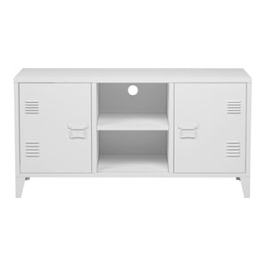 Mobile TV Kotka con 2 Ante Acciaio Bianco [en.casa]