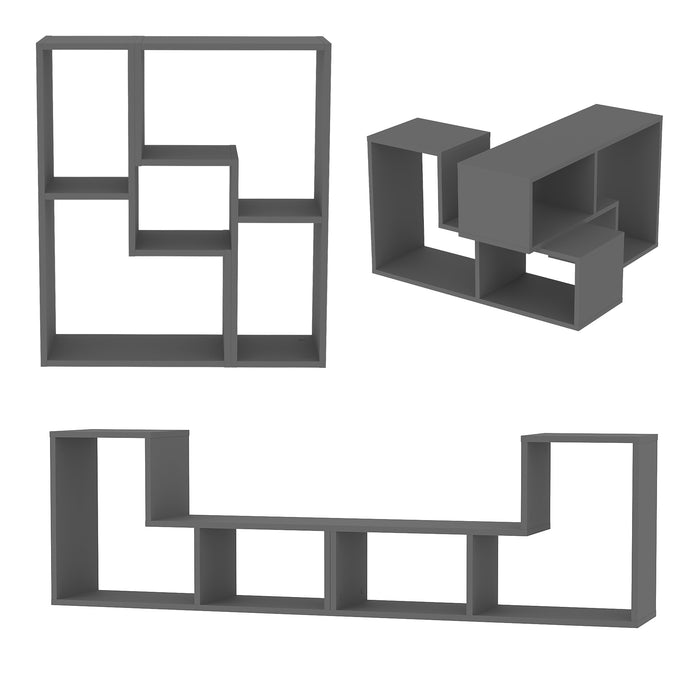 Mobile Modulare Hustersurd 2 Elementi a Forma di L - Antracite [en.casa]