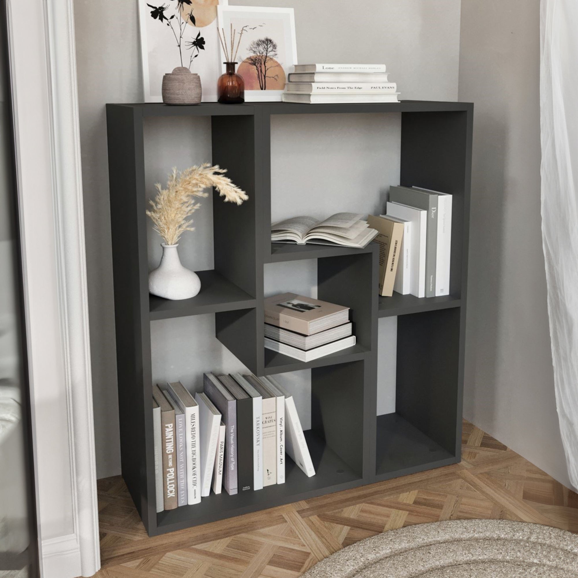 Mobile Modulare Hustersurd 2 Elementi a Forma di L - Antracite [en.casa]