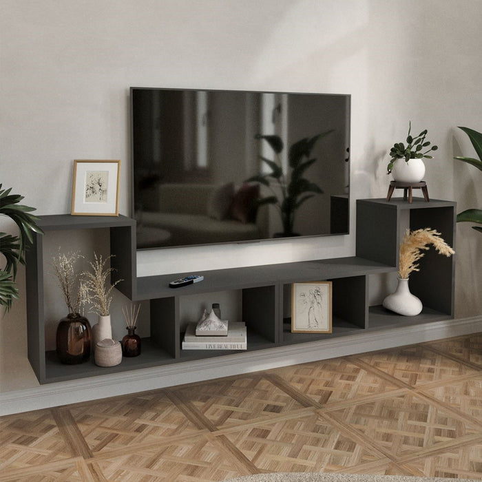 Mobile Modulare Hustersurd 2 Elementi a Forma di L - Antracite [en.casa]