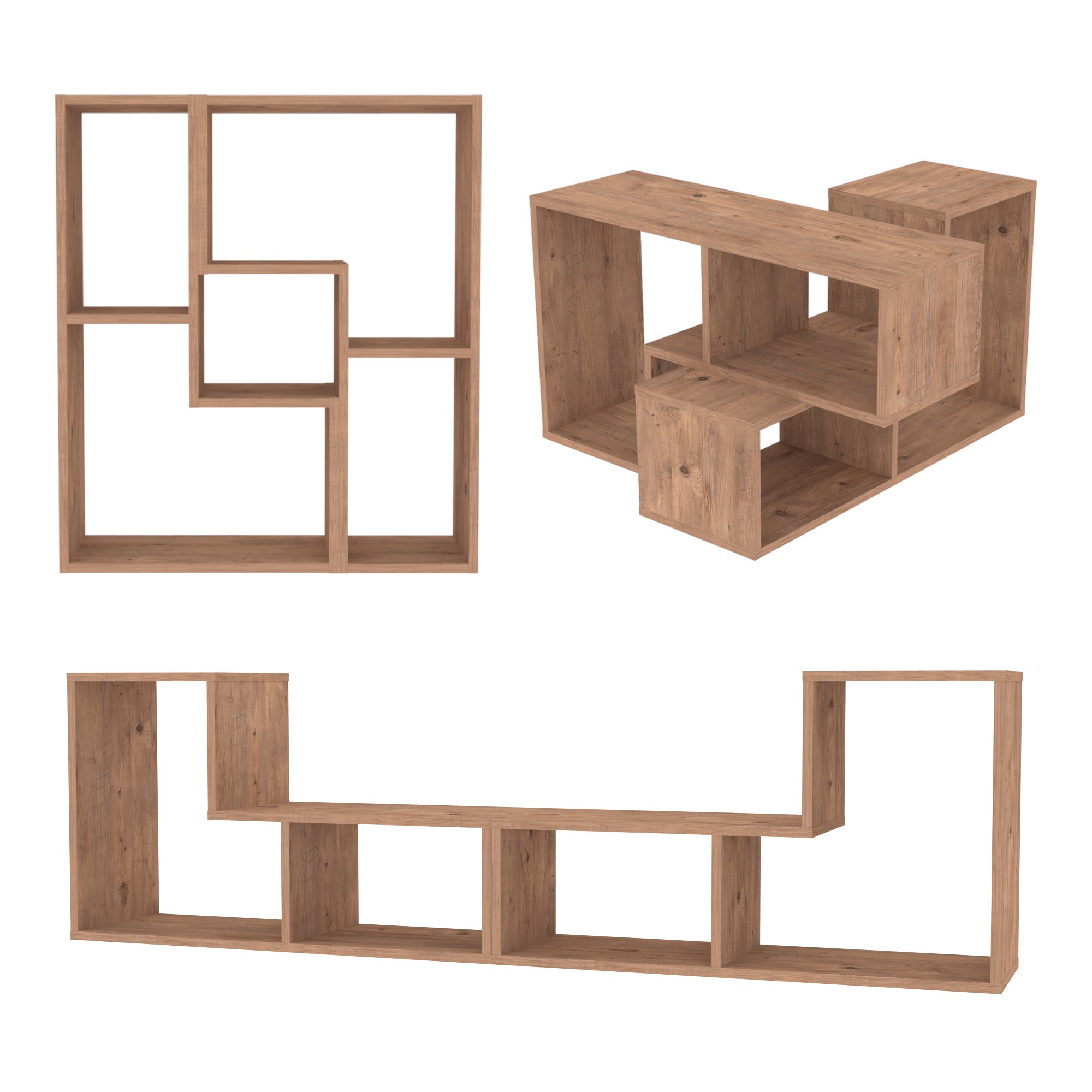 Mobile Modulare Hustersurd 2 Elementi a Forma di L - Effetto Rovere [en.casa]