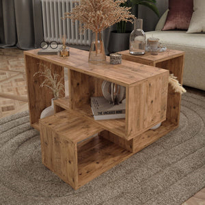 Mobile Modulare Hustersurd 2 Elementi a Forma di L - Effetto Rovere [en.casa]