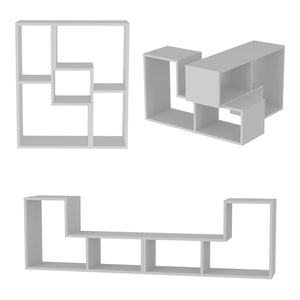 Mobile Modulare Hustersurd 2 Elementi a Forma di L - Bianco [en.casa]