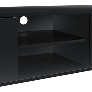 Mobile TV con Scomparti Chiusi e Aperti 34,5 x 120 x 40 cm - Nero Lucido [en.casa]