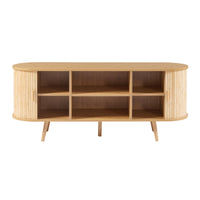 Credenza Nordkapp con Ante Scorrevoli 140 x 40 x 56 cm Naturale [en.casa]