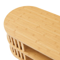 Mobile Porta TV Jarvenpaa con 4 Scomparti in Bambù 140 x 40 x 50 cm - Naturale [en.casa]