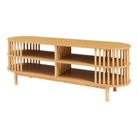 Mobile Porta TV Jarvenpaa con 4 Scomparti in Bambù 140 x 40 x 50 cm - Naturale [en.casa]