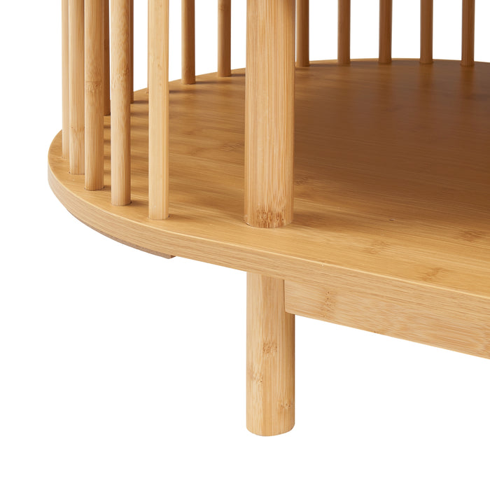 Mobile Porta TV Jarvenpaa con 4 Scomparti in Bambù 150 x 48 x 50 cm - Naturale [en.casa]