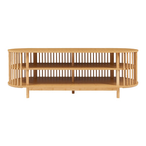 Mobile Porta TV Jarvenpaa con 4 Scomparti in Bambù 150 x 48 x 50 cm - Naturale [en.casa]