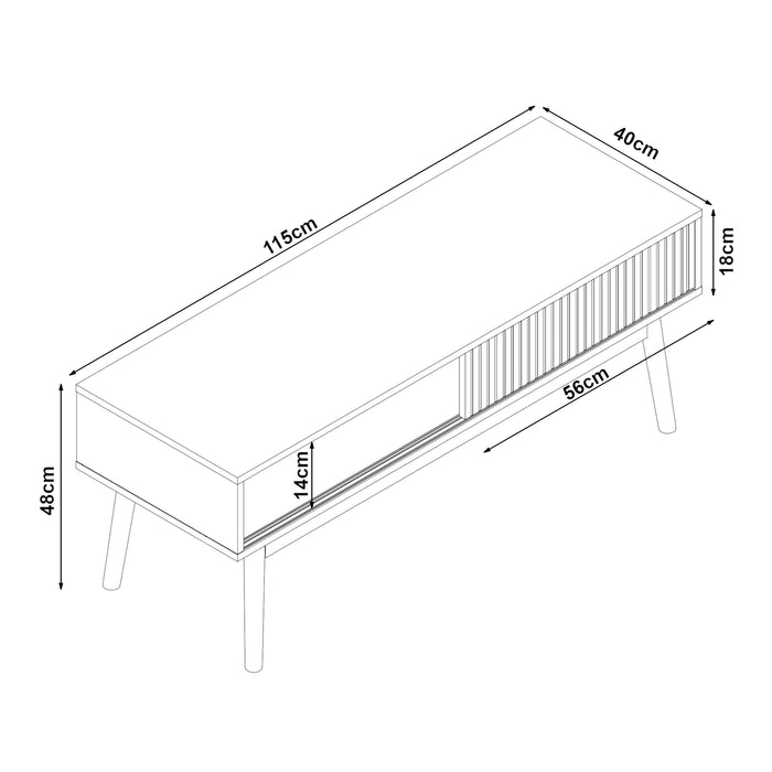 Mobile TV Landskrona con Ante Scorrevoli 115x40x48 cm Effetto Rovere [en.casa]