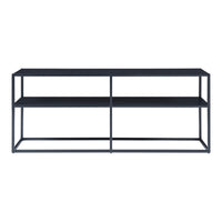 Mobile TV Solund Consolle Bassa in Acciaio Nero [en.casa]