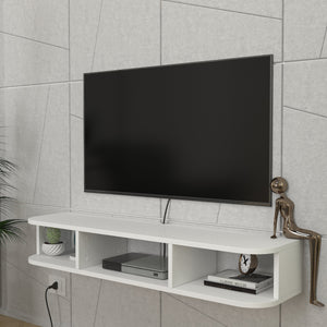 Mobile Porta TV da Parete Oundsvas con 3 Scomparti 120 x 30 x 19 cm - Bianco [en.casa]