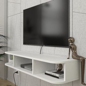 Mobile Porta TV da Parete Oundsvas con 3 Scomparti 120 x 30 x 19 cm - Bianco [en.casa]