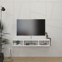 Mobile Porta TV da Parete Oundsvas con 3 Scomparti 120 x 30 x 19 cm - Bianco [en.casa]