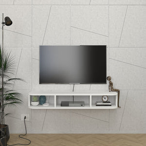 Mobile Porta TV da Parete Oundsvas con 3 Scomparti 120 x 30 x 19 cm - Bianco [en.casa]
