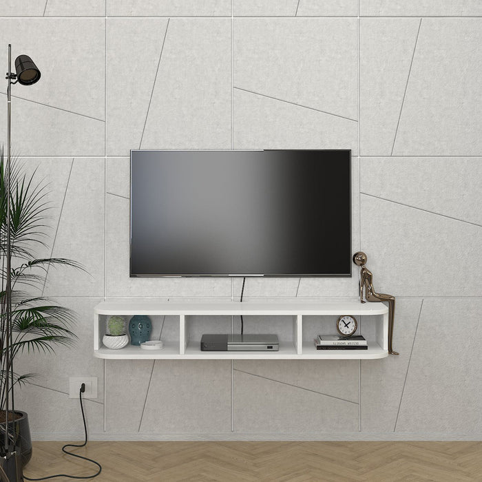 Mobile Porta TV da Parete Oundsvas con 3 Scomparti 120 x 30 x 19 cm - Bianco [en.casa]