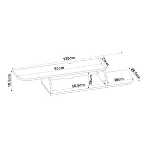 Mobile Porta TV Kershaby con Scomparto Aperto 120 x 30 x 19 cm - Bianco [en.casa]