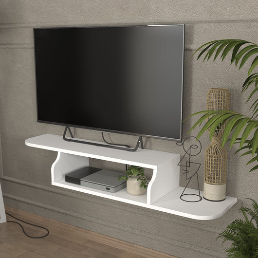 Mobile Porta TV Kershaby con Scomparto Aperto 120 x 30 x 19 cm - Bianco [en.casa]