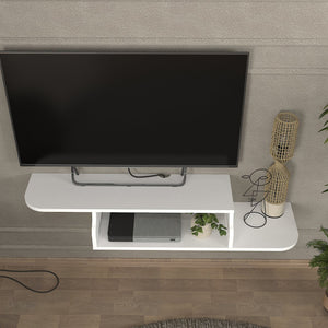 Mobile Porta TV Kershaby con Scomparto Aperto 120 x 30 x 19 cm - Bianco [en.casa]