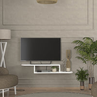 Mobile Porta TV Kershaby con Scomparto Aperto 120 x 30 x 19 cm - Bianco [en.casa]