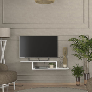 Mobile Porta TV Kershaby con Scomparto Aperto 120 x 30 x 19 cm - Bianco [en.casa]