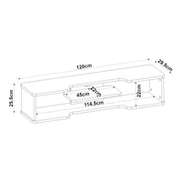 Mobile Porta TV Yrela da Parete con Ripiano 120 x 30 x 26 cm - Bianco [en.casa]