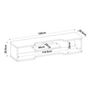 Mobile Porta TV Yrela da Parete con Ripiano 120 x 30 x 26 cm - Bianco [en.casa]