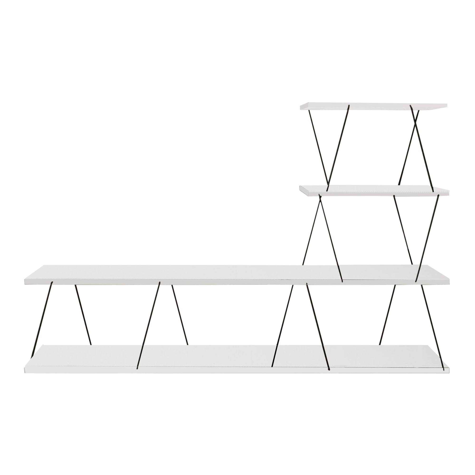 Mobile TV Båtsfjord a 4 Piani 150 x 30 x 93 cm Bianco [en.casa]